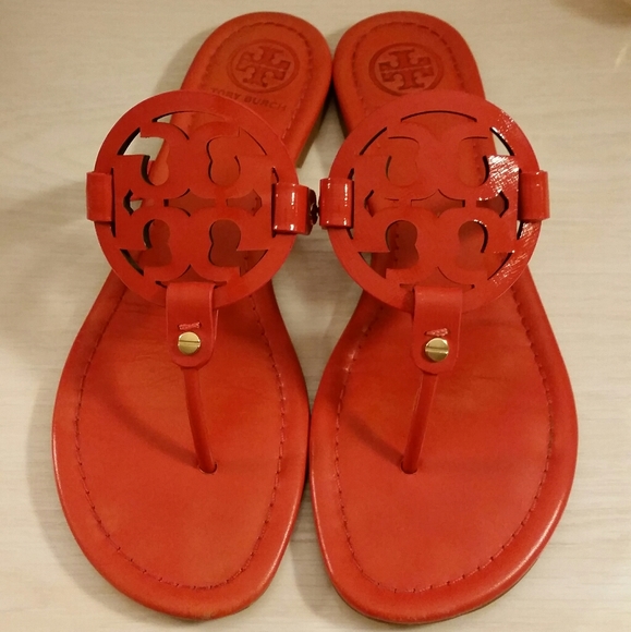 red orange sandals